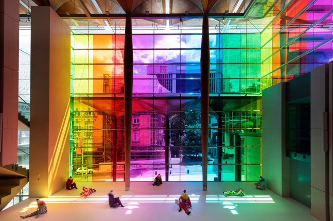 Installation view of sculptures by Ugo Rondinone