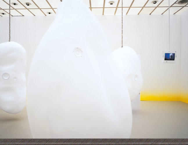 Installation view of sculptures by Ugo Rondinone