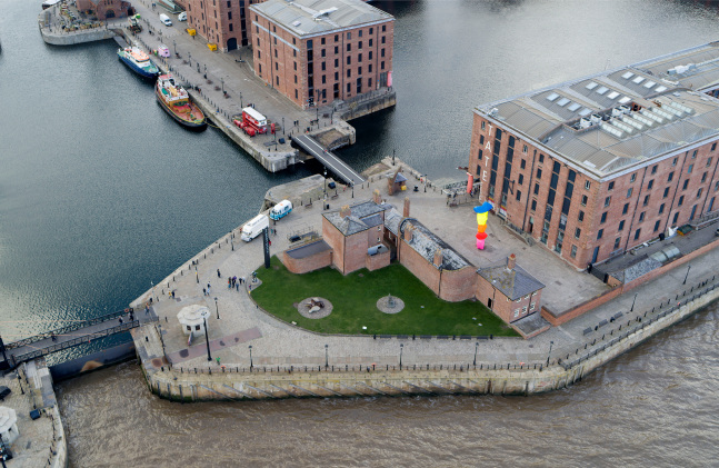 Installation view of sculpture by Ugo Rondinone