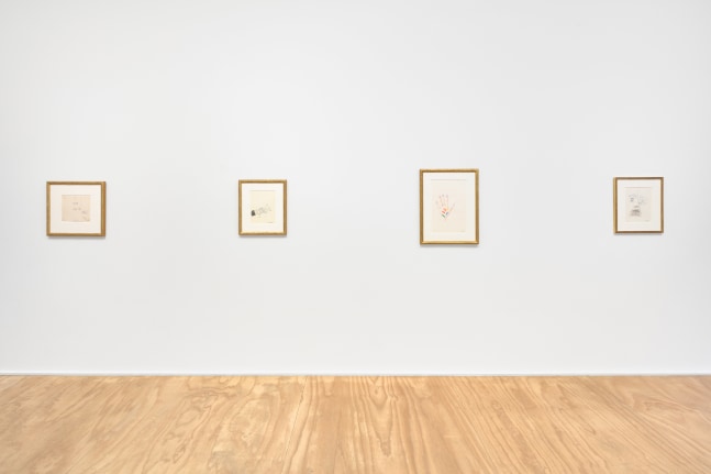 installation views of drawings by Karen Kilimnik