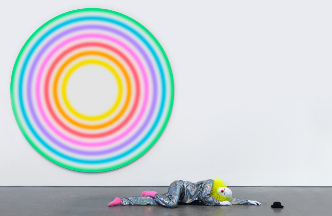 Installation view of sculptures by Ugo Rondinone