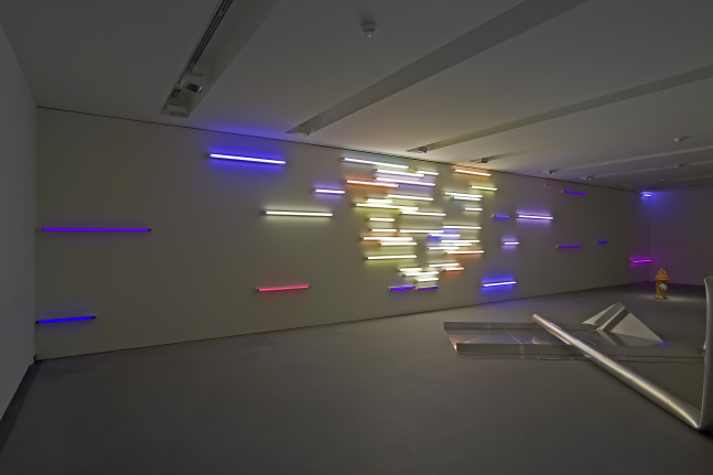 Installation view of sculptures by Mark Handforth