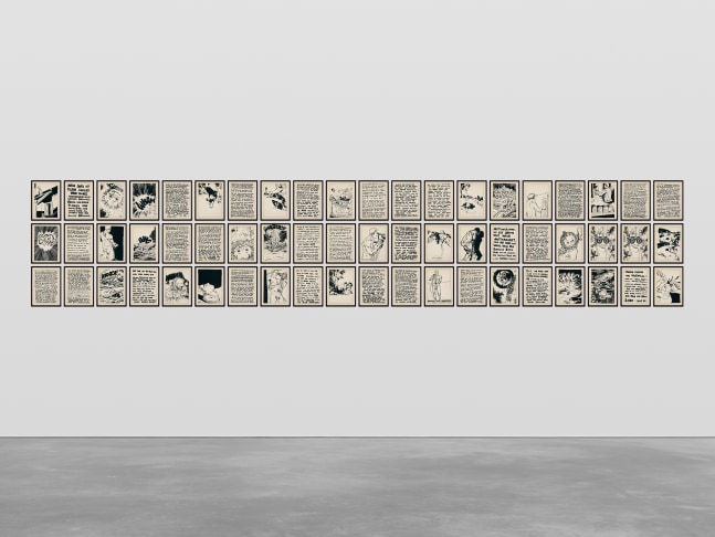 1993

1993

60 Drawings; ink on paper, framed

Ed. 1/2 + 1AP

Sheet, each 21 x 30 cm / 8 1/4 x 11 3/4 in

Frame, each 22 x 31 cm / 8 3/4 x 12 1/4 in

&amp;copy; Ugo Rondinone