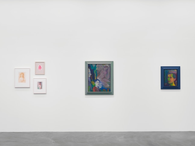 Installation view of Steven Shearer paintings, drawings, and printed works exhibition