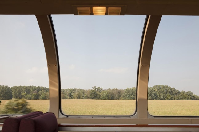 Installation view of living art installation by Doug Aitken