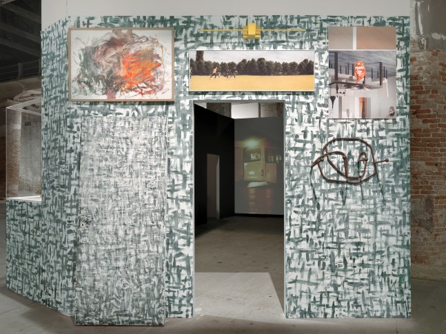 Installation view of works by Franz West