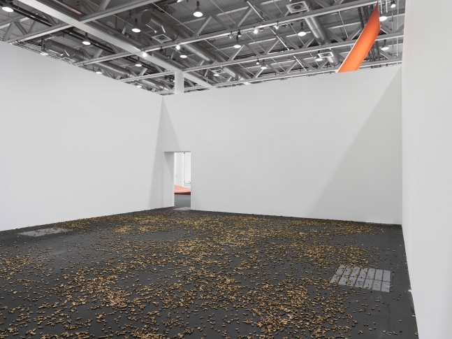 Installation view of sculpture by Matias Faldbakken