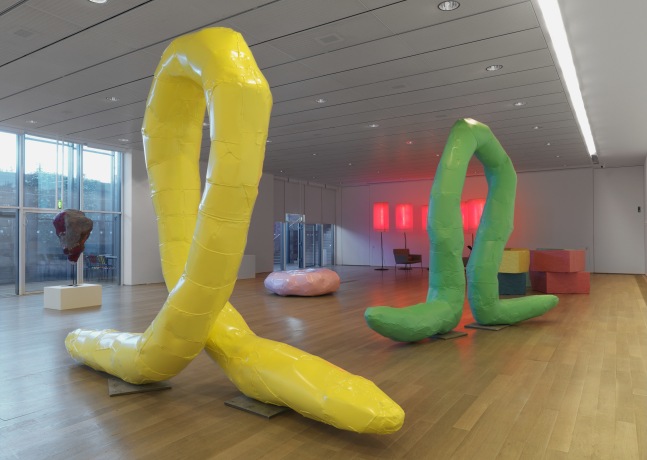 Installation view of works by Franz West