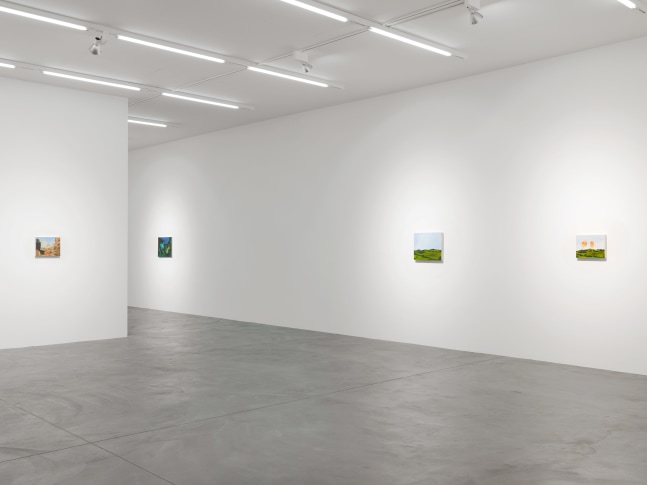 Installation view of Karen Kilimnik paintings exhibition