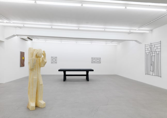 Installation view of Valentin Carron sculpture exhibition