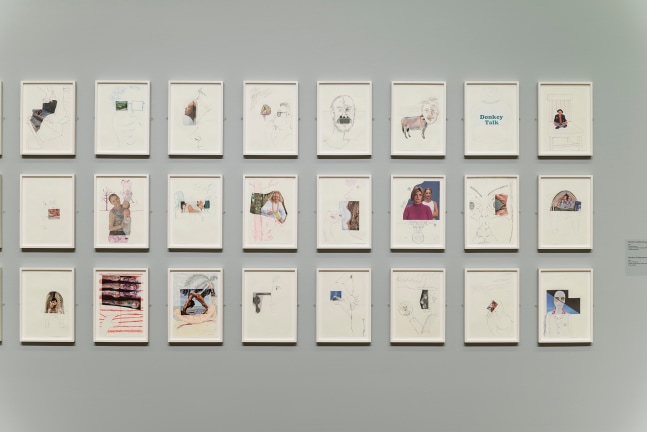 Installation view of paintings by Michael Williams