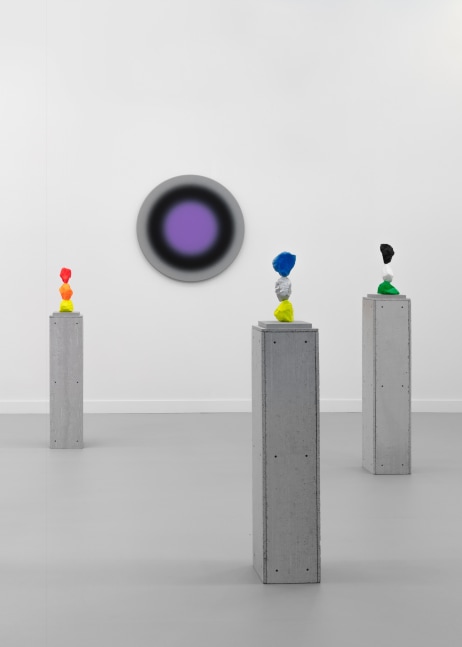 Installation view of sculptures by Ugo Rondinone