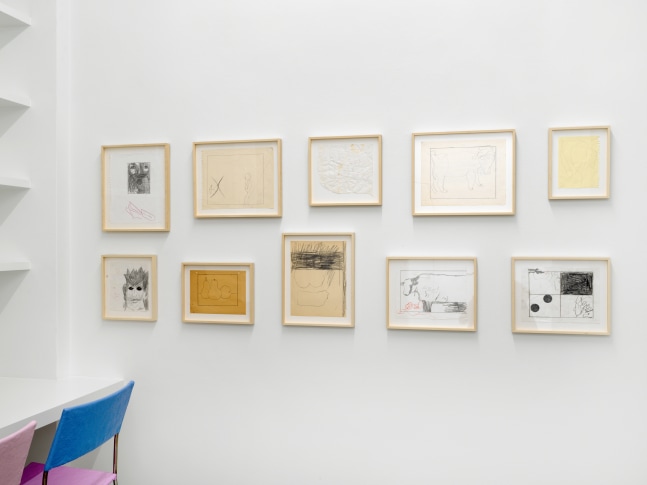 Installation view of Joe Bradley painting and drawing exhibition