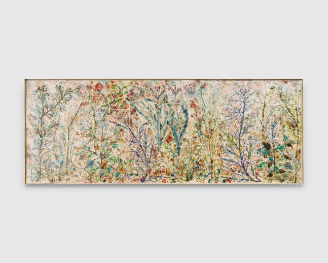 Morning on Earth

2025

Glazed ceramic with glass in brass frame

88 x 233 cm / 34 5/8 x 91 3/4 in

&amp;copy; Sam Falls