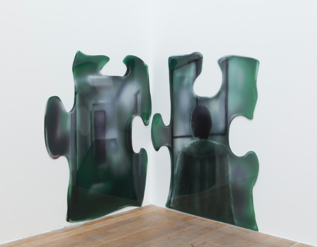 Installation view of paintings by Louisa Gagliardi