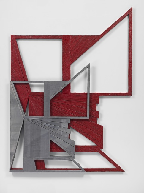 Wall relief by Wyatt Kahn Two Horses 2019 Oil stick on lead on panel 211 x 158 x 4 cm / 83 x 62 1/4 x 1 5/8 in