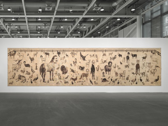 Installation view of paintings by Tim Rollins and K.O.S.