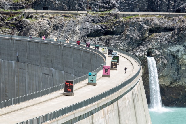 Installation view of works by Valentin Carron