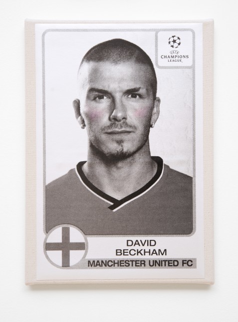 wall work with photography of David Beckham by Sarah Ortmeyer