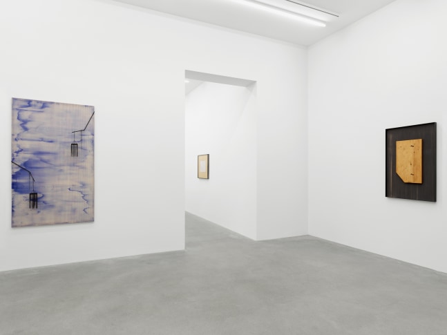 Installation view of Martin Boyce sculpture and drawing exhibition