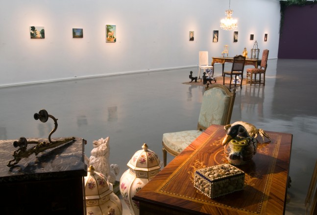 Installation view of works by Karen Kilimnik