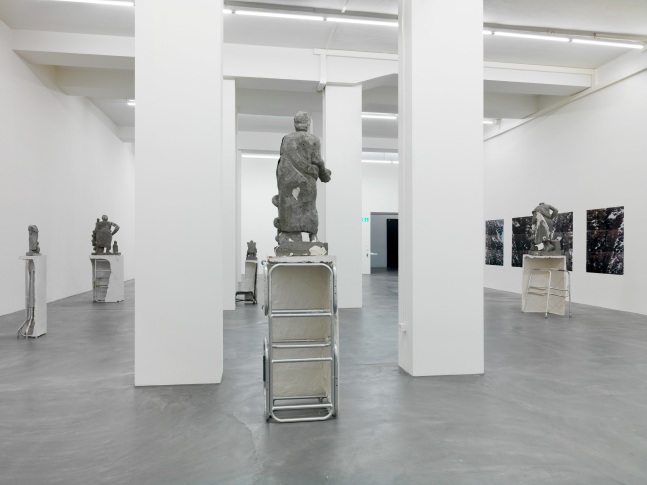 Installation view of Justin Matherly sculpture and monoprint exhibition