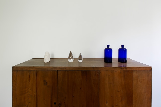 Installation view of sculptures by Matthew Angelo Harrison and other artists
