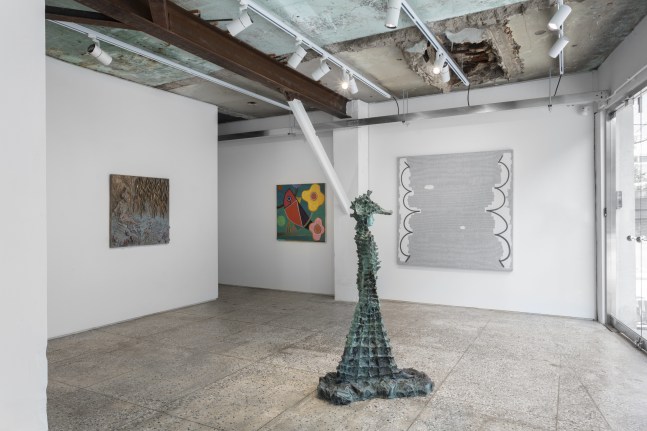Installation view, Jean-Marie Appriou, Martin Boyce, Austin Eddy, Amy Feldman, Louisa Gagliardi, Matthew Angelo Harrison, Shara Hughes, Wyatt Kahn, Sofia Mitsola, Chemu Ng&amp;rsquo;Ok, Tobias Pils, Tschabalala Self, Sue Williams, Galerie Eva Presenhuber, Taxa, Seoul, 2023
&amp;copy; the artists
Courtesy the artists and Galerie Eva Presenhuber, Zurich / Vienna
Photo: Sebastiano Pellion di Persano