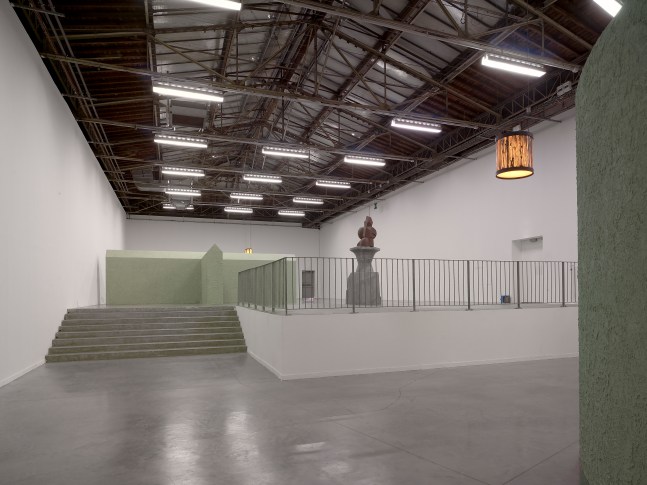 Installation view of sculptures by Valentin Carron