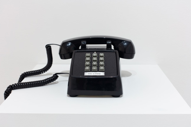 JOHN GIORNO

DIAL-A-POEM (Push-Button Edition)

1968-2019

Telephone, computer with 293 digitally recorded poems from 135 poets and artists

Edition of&amp;nbsp;20 + 5 AP

12.5 x 28 x 27.5 cm / 5 x 11 x 10 3/4 in

GIORN45882