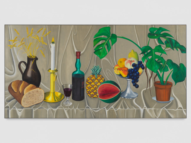 Stilleben

1970

Oil on canvas on stretcher, framed

202.5 x 391.5 x 4 cm / 79 3/4 x 154 1/8 x 1 5/8 in

&amp;copy; Jean-Fr&amp;eacute;d&amp;eacute;ric Schnyder (mit Margret Rufener)