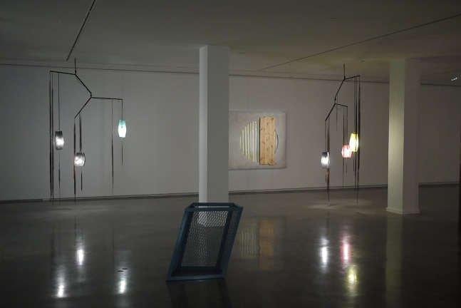 Installation view of sculptures by Martin Boyce