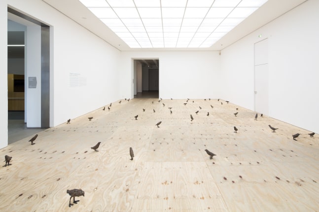 Installation view of sculptures by Ugo Rondinone