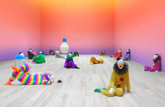 Installation view of sculptures by Ugo Rondinone