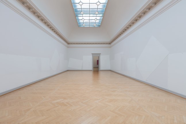 Installation view of wall works by Gerwald Rockenschaub