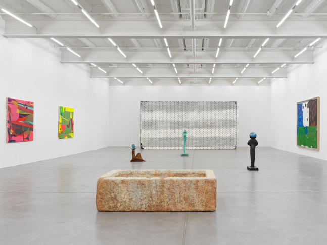 Installation view of group painting and sculpture exhibition