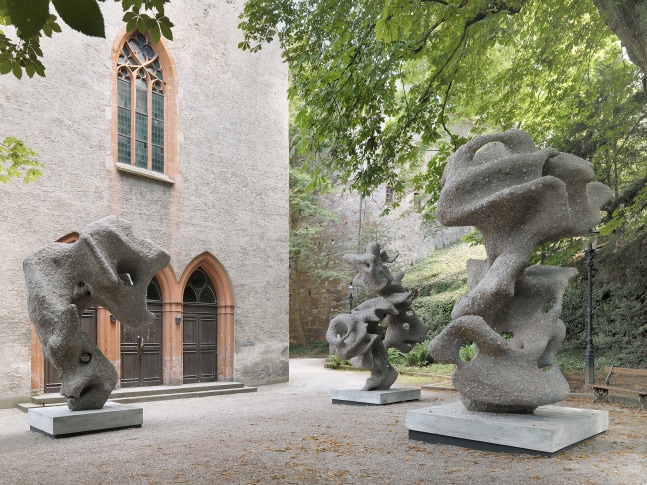 Installation view of sculptures by Ugo Rondinone