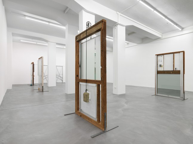 Installation view of Oscar Tuazon sculptures exhibitions