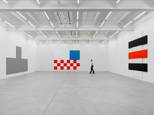 Installation view of Joe Bradley painting exhibition