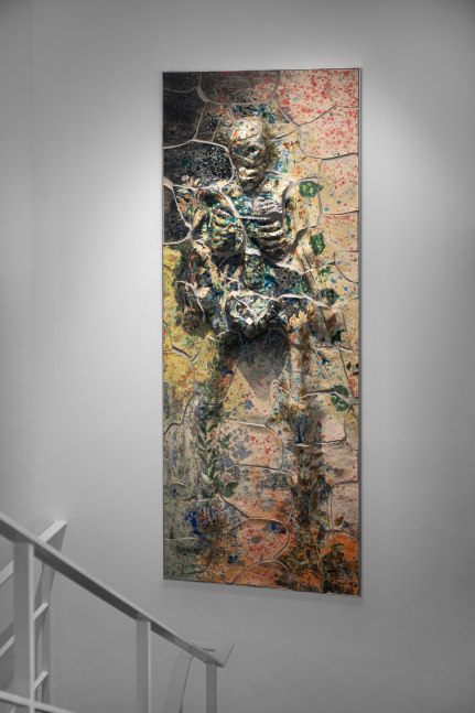 Installation view, Jean-Marie Appriou, Sam Falls, Shara Hughes, Galerie 75 Faubourg, Paris, 2021