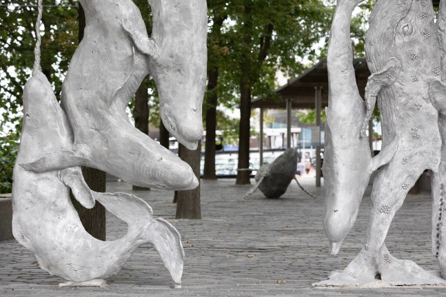 Installation view, Jean-Marie Appriou, Whale Song, Central Wharf, Boston, 2024