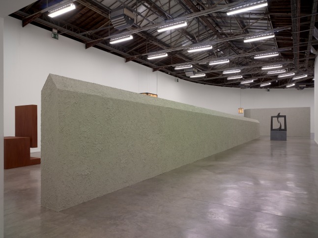 Installation view of sculptures by Valentin Carron