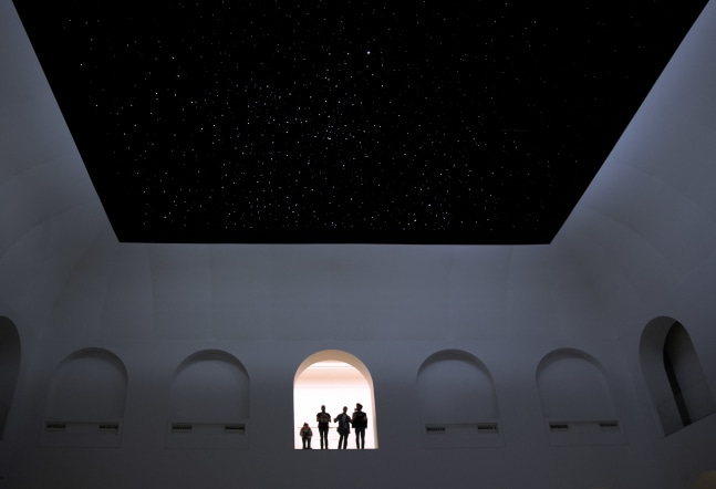 Installation view of sculptures and painting by Angela Bulloch