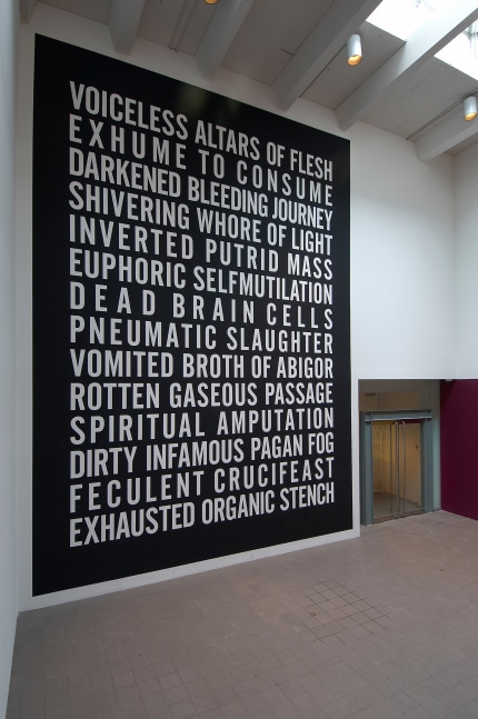 Installation view of works by Steven Shearer