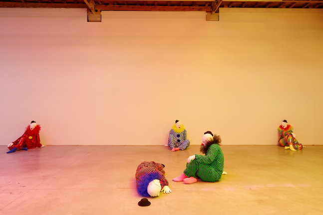 Installation view of sculptures by Ugo Rondinone