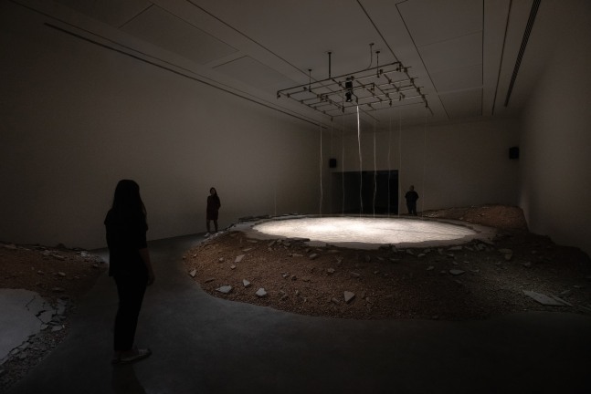 Installation view of works by Doug Aitken