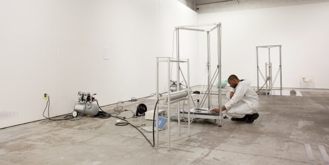Installation view of sculptures by Matthew Angelo Harrison