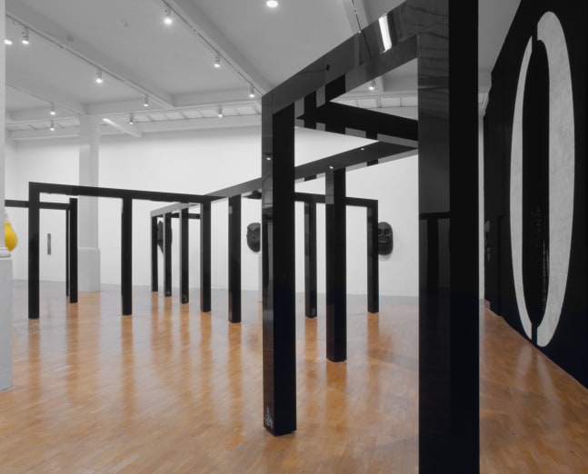 Installation view of sculptures by Ugo Rondinone