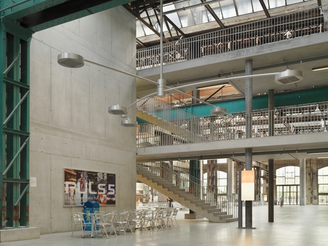 Installation view of living art installation by Doug Aitken