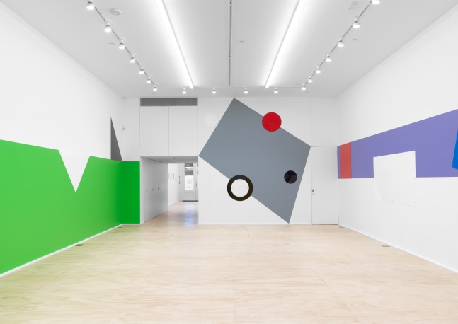 Installation view of Gerwald Rockenschaub wall painting installations and wall works